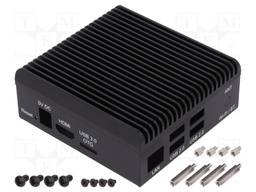 Enclosure: for computer; aluminium; black; X: 91mm; Y: 95mm; Z: 37mm