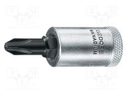 Socket; Bit: Phillips; Size: PH3; 3/8"; 55mm; Plating: chromium