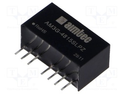 Converter: DC/DC; 3W; Uin: 36÷75V; Uout: 15VDC; Iout: 200mA; SIP8; THT