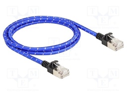 Patch cord; U/FTP; Cat: 6a; RJ45 plug,both sides; 1m; textile