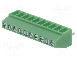 PCB terminal block; angled 90°; 2.54mm; ways: 10; on PCBs; 500um2