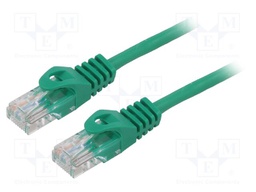 Patch cord; U/UTP; 5e; stranded; CCA; PVC; green; 7.5m; 26AWG