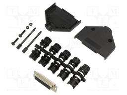 D-Sub; PIN: 25; plug; female; soldering; for cable; black