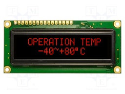 Display: OLED; graphical; 100x16; Window dimensions: 66x16mm; red