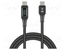 Cable; USB 2.0; USB C plug,both sides; 1.2m; black; 20AWG,28AWG