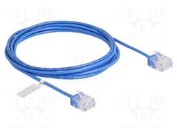 Patch cord; U/UTP; Cat: 6; RJ45 plug,both sides; 2m; PVC; blue