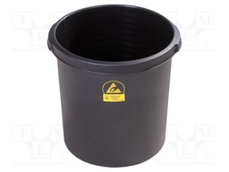 Waste bin; ESD; H: 320mm; Ø: 310mm; 18l; Features: conductive; PP