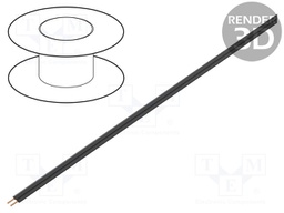Wire: ribbon; stranded; 2x0,14mm2; black; 100m