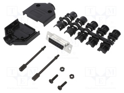 D-Sub; PIN: 15; female; unshielded; straight; soldering; for cable