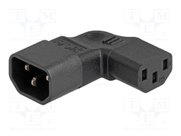 IEC C13 female,IEC C14 male; angular; 10A; 250V