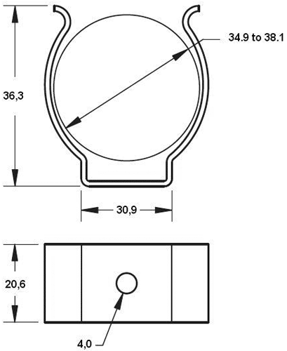 Clip; Mounting: screw; Batt.no: 1; steel