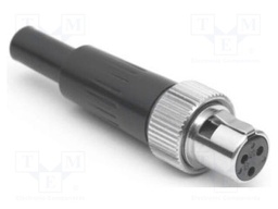 Plug; XLR mini; female; PIN: 6; for cable; soldering; 1.2A; 0.38mm2