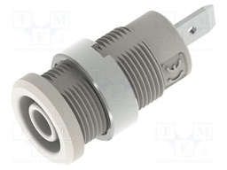 Connector: 4mm banana; socket; white; faston terminal; insulated