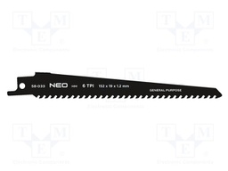 Reciprocating saw,universal; 6teeth/inch; 152mm
