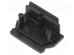 Cap for LED profiles; black; ABS; Application: UNI12