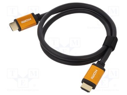 Cable; HDMI plug,both sides; HDMI 2.1; Len: 1m; black; 48Gbps