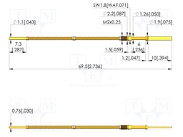 Test needle; Spring compression: 5mm; 5.5mm; 5A; steel; Ø: 1.6mm