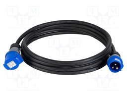 Extension lead; 3G1.5mm2; 15m; rubber; black; Sockets no: 1; 16A