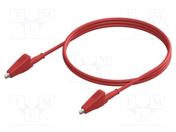 Test lead; Inom: 10A; Len: 0.6m; both sides,aligator clip; red