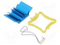 Heatsink: extruded; grilled; blue; L: 17mm; W: 17mm; H: 7.5mm