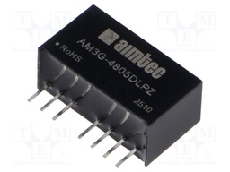Converter: DC/DC; 3W; Uin: 36÷75V; Uout: 5VDC; Uout2: -5VDC; SIP8; THT