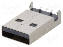 Plug; USB A; on PCBs; SMT; PIN: 4; horizontal; USB 2.0; gold-plated
