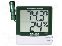 Meter: thermo-hygrometer; -10÷60°C; Accur: ±1°C; 10÷99%RH