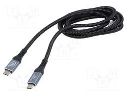 Cable; USB 4.0; USB C plug,both sides; 1.5m; black; 40Gbps; 240W