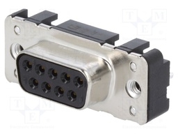 D-Sub; PIN: 9; socket; female; PCB snap-in; straight; THT; UNC4-40