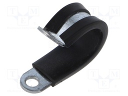 Fixing clamp; ØBundle : 16mm; W: 12mm; steel; Cover material: EPDM