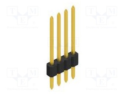 Connector: pin strips; pin header; male; PIN: 4; 1.27mm; THT; 1x4