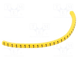 Markers for cables and wires; Label symbol: 1; 1.3÷3mm; PVC; PA