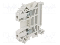 Splice terminal: rail; 0.5÷4mm2; ways: 1; terminals: 2; grey; TS35