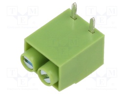 PCB terminal block; straight; 5mm; ways: 2; on PCBs; terminal