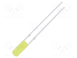LED; 3mm; yellow; 330÷500mcd; 110°; Front: flat; Pitch: 2.54mm; 78mW