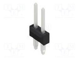 Connector: pin strips; pin header; male; PIN: 2; 2.54mm; THT; 2x1