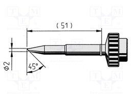 Tip; conical sloped; 2mm