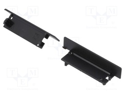 Cap for LED profiles; black; ABS; Application: FLAT8