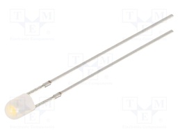 LED; 3mm; white warm; 500÷750mcd; 120°; Front: convex; 2.9÷3.4V