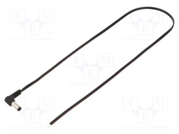 Cable; wires,DC 5,5/2,5 plug; angled; 0.35mm2; black; 0.5m