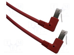 Patch cord; F/UTP; Cat: 6; RJ45 down angled plug,both sides; Cu