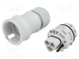 Plug; Connector: circular; male; PIN: 3; silver plated; 20A; 250V