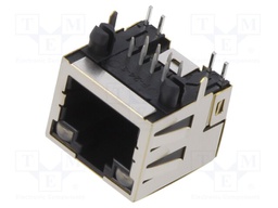 Socket; RJ45; PIN: 8; shielded,with LED; Layout: 8p8c; THT