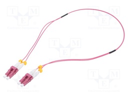 Fiber patch cord; OM4; LC/UPC,both sides; 0.5m; LSZH; pink