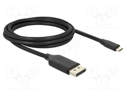 Cable; DisplayPort plug,USB C plug; DisplayPort 1.4; 2m; black