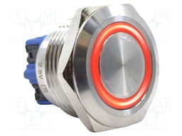 Switch: vandal resistant; DPST-NO + DPST-NC; 2A/48VDC; IP65; red