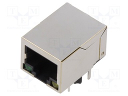 Socket; RJ45; PIN: 8; shielded,with LED; Layout: 8p8c; THT