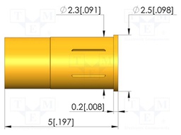 Test probe socket; gold-plated; KS-967; soldered; 5mm