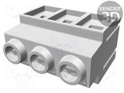 PCB terminal block; angled 90°; 10.16mm; ways: 3; on PCBs; tinned