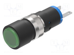 Indicator: LED; flat; green; 24VDC; Ø8mm; for soldering; 18